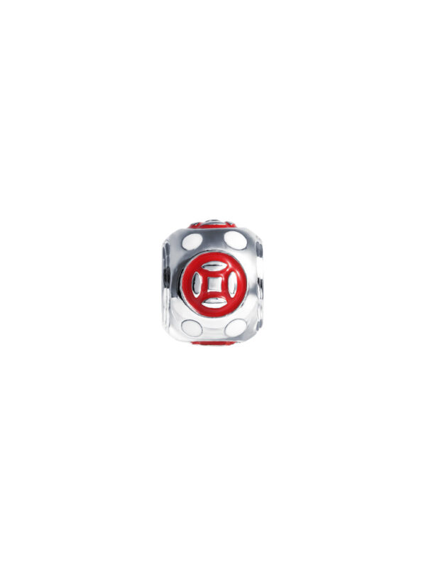 TOMEI Coin Painted Charm, White Gold 585