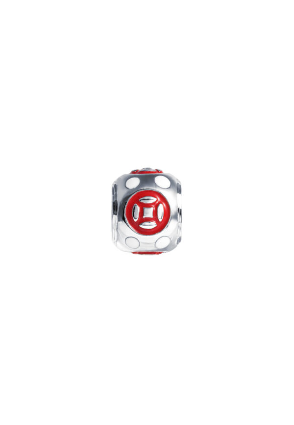 TOMEI Coin Painted Charm, White Gold 585