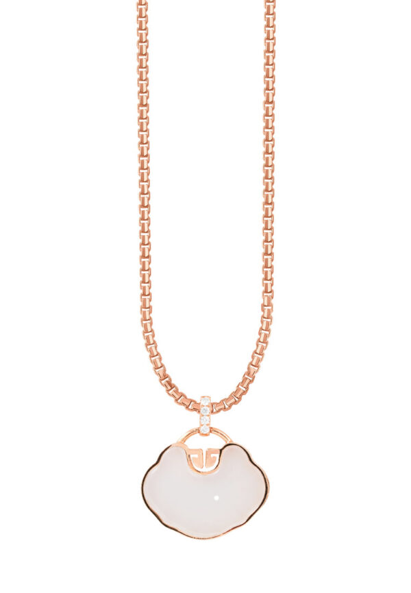 TOMEI Nephrite Collection Pendant, Rose Gold 750