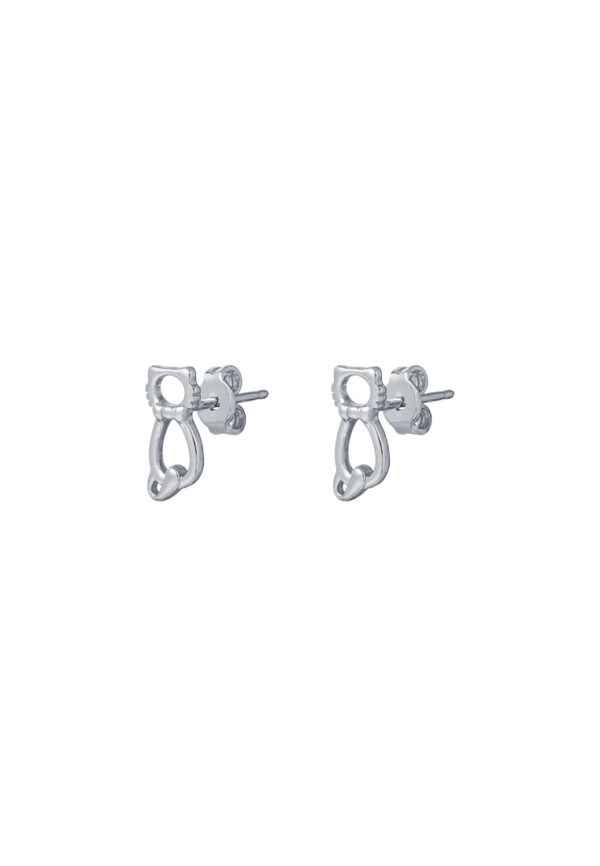 TOMEI Kitten Earrings, White Gold 585