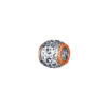 TOMEI Crochet Patterned Charm, White+Rose Gold 585