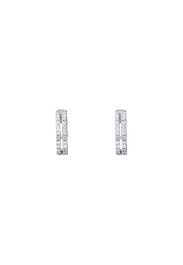 TOMEI Loop Earrings, Diamond White Gold 585