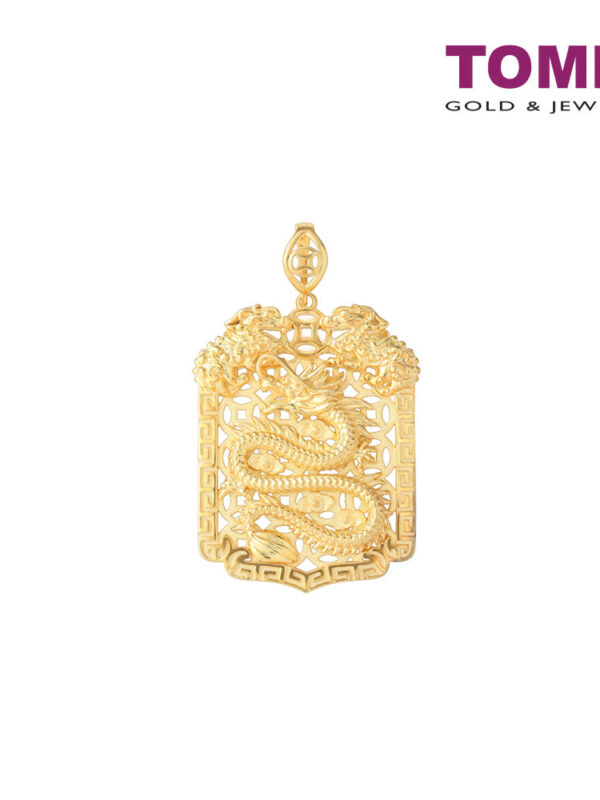 TOMEI Dragon Pendant, Yellow Gold 916