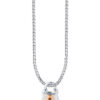 TOMEI Love Lock Collection Rose Beary Pendant, White Gold 750