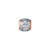 TOMEI Crochet Patterned Charm, White+Rose Gold 585