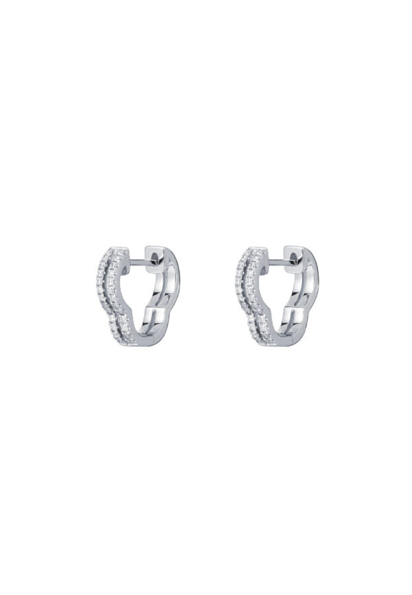 TOMEI Loop Earrings, Diamond White Gold 585