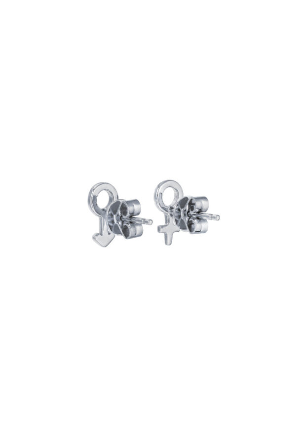 TOMEI Gender Symbol Earrings, White Gold 585