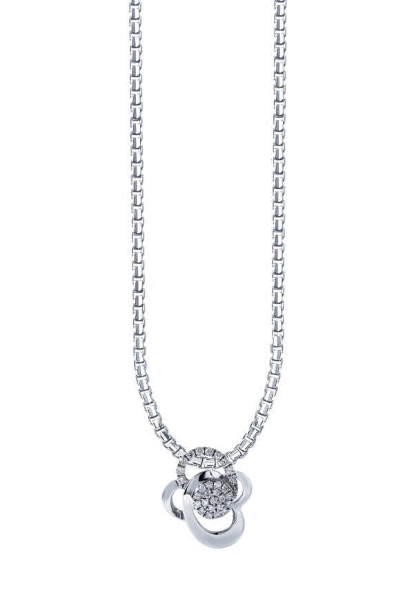 TOMEI Espoir Diamond Pendant, White Gold 375