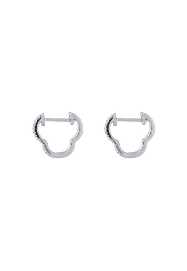 TOMEI Loop Earrings, Diamond White Gold 585