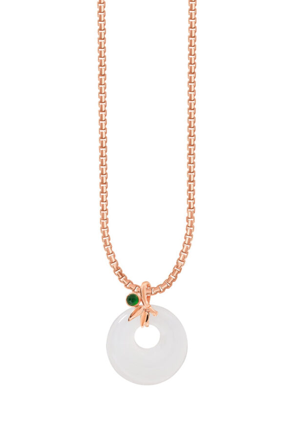 TOMEI Nephrite Collection Pendant, Rose Gold 750