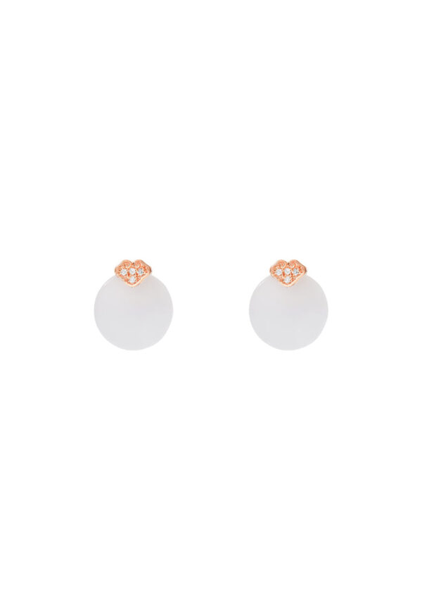 TOMEI Nephrite Collection Earrings, Rose Gold 750