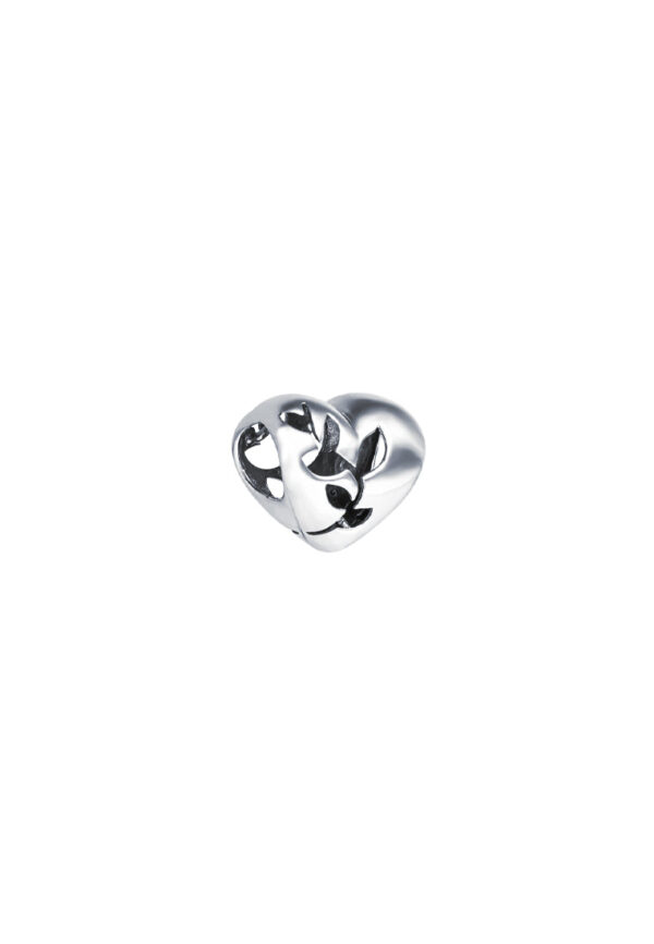 TOMEI Heart Charm, White Gold 585