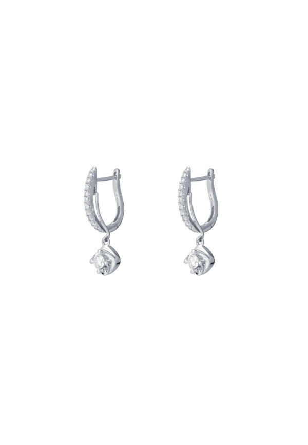 TOMEI Dangling Loop Earrings, Diamond White Gold 750