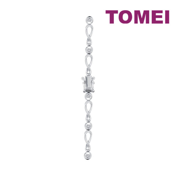 TOMEI Infinity Diamond Bracelet, White Gold 375
