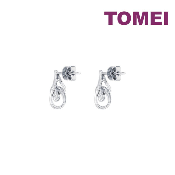 TOMEI Diamond Earrings, White Gold 375