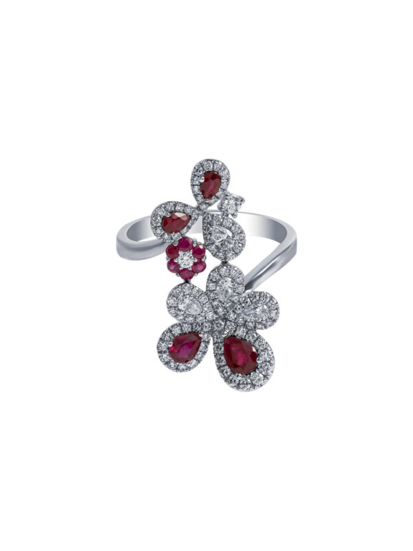 TOMEI Eternal Flame Collection, Ruby Ring, White Gold 750