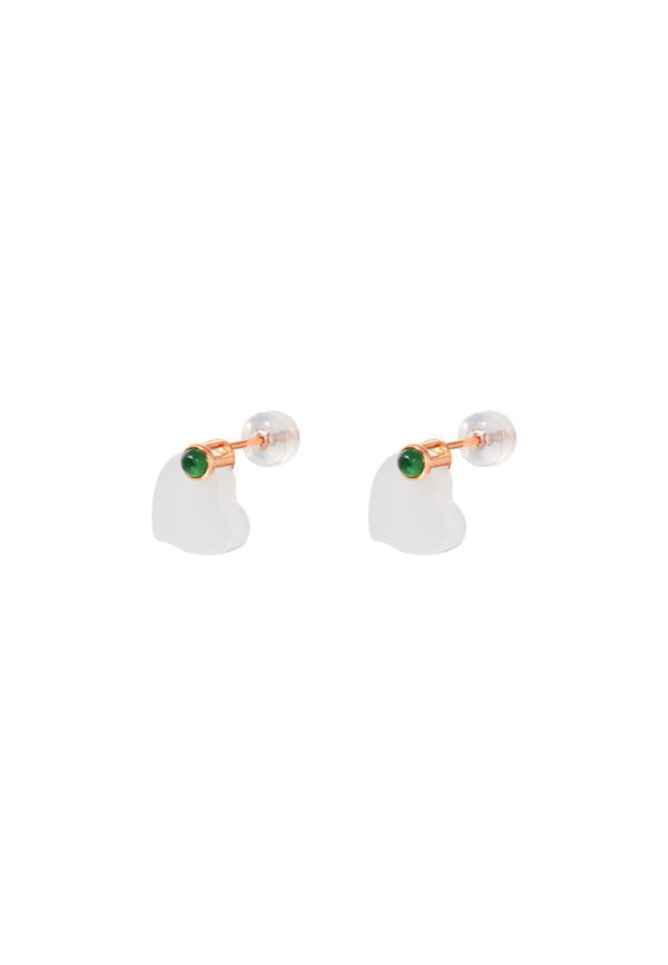 TOMEI Nephrite Collection Earrings, Rose Gold 750
