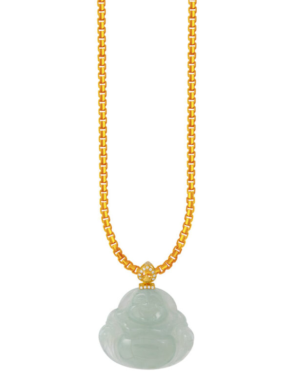 TOMEI Buddha Jade Pendant, Yellow Gold 750