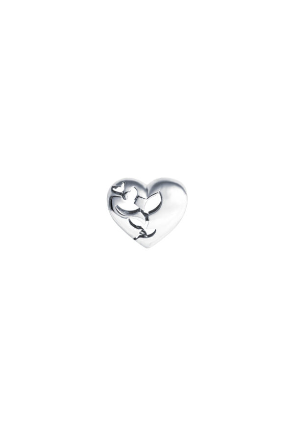 TOMEI Heart Charm, White Gold 585