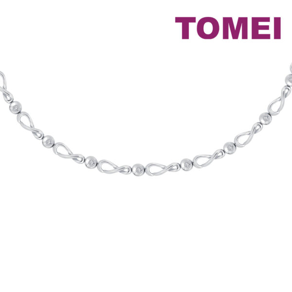 TOMEI Infinity Diamond Bracelet, White Gold 375