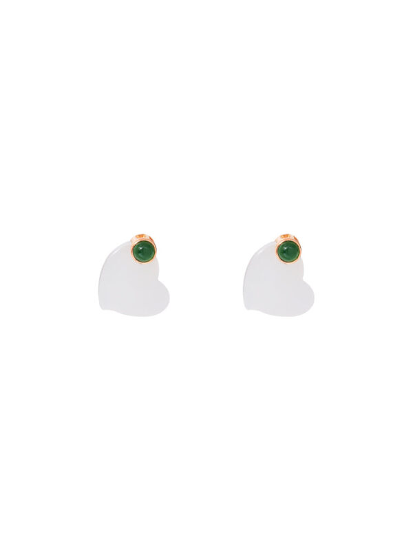 TOMEI Nephrite Collection Earrings, Rose Gold 750