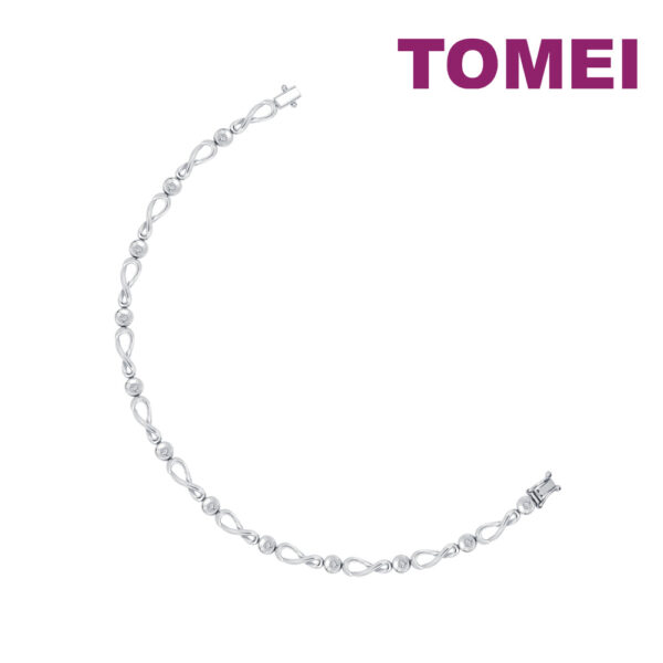 TOMEI Infinity Diamond Bracelet, White Gold 375