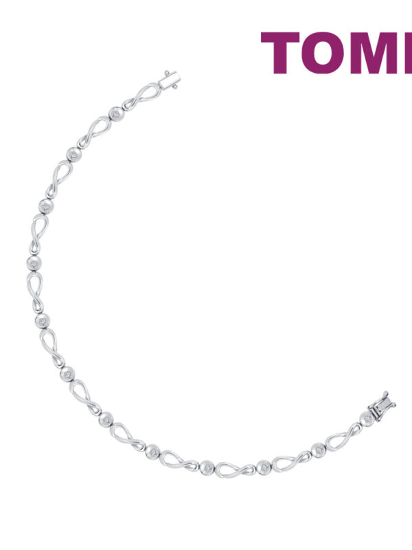 TOMEI Infinity Diamond Bracelet, White Gold 375