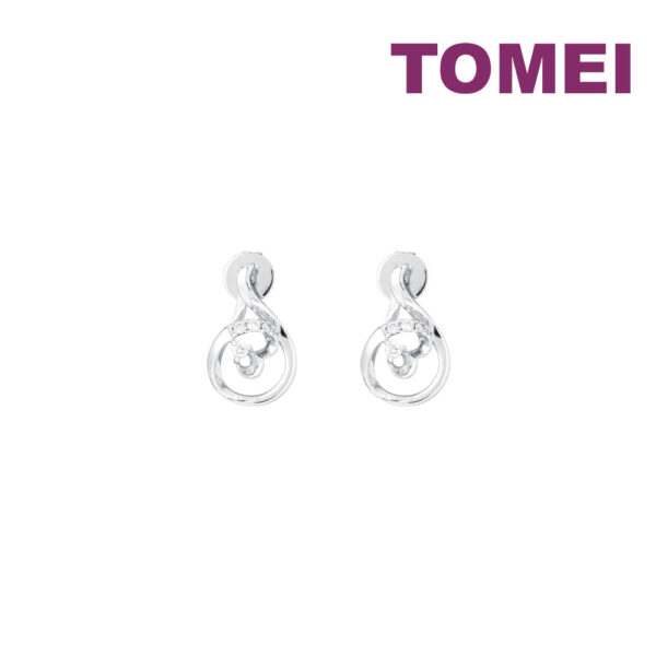 TOMEI Diamond Earrings, White Gold 375