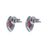 TOMEI Eternal Flame Collection, Ruby Earrings, White Gold 750