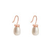 TOMEI Lovely Bow Tie Pearl Earrings, Rose Gold 585