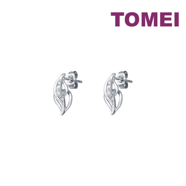TOMEI Diamond Earrings, White Gold 375