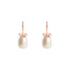 TOMEI Lovely Bow Tie Pearl Earrings, Rose Gold 585