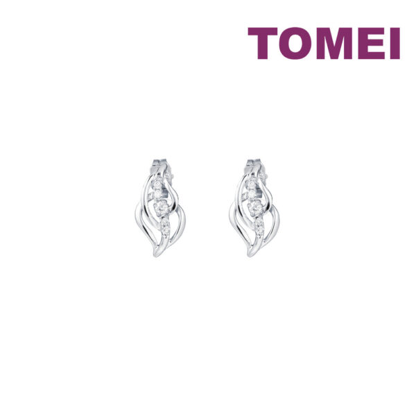 TOMEI Diamond Earrings, White Gold 375