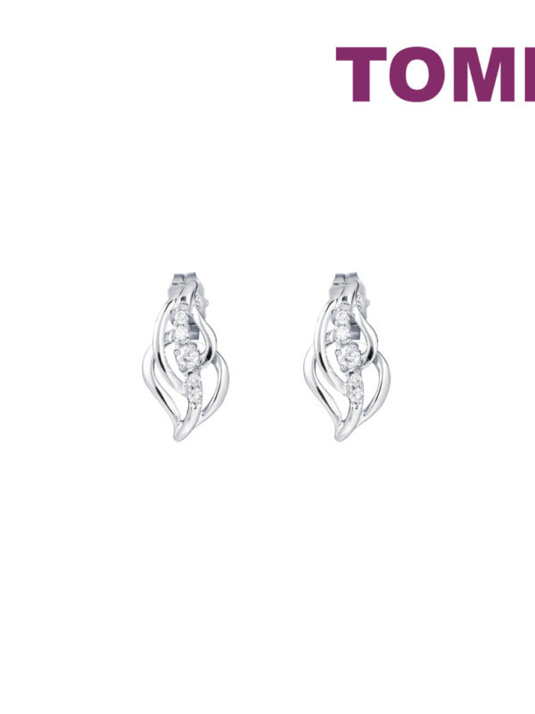 TOMEI Diamond Earrings, White Gold 375
