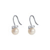 TOMEI Lovely Bow Tie Pearl Earrings, White Gold 585