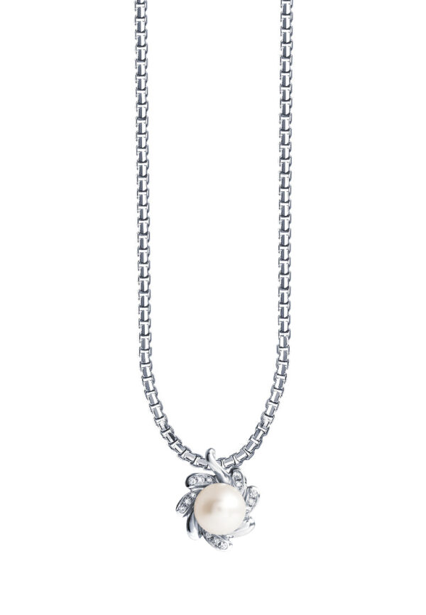 TOMEI Pearl Pendant, White Gold 375