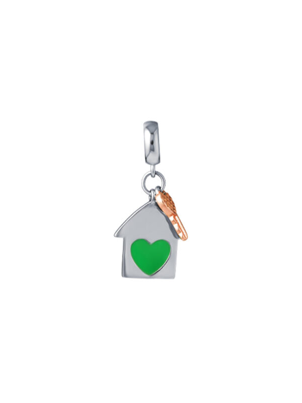 TOMEI Candy House Charm, White+Rose Gold 585