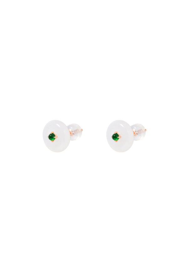 TOMEI Nephrite Collection Earrings, Rose Gold 750