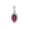 TOMEI Eternal Flame Collection, Ruby Pendant, White Gold 750