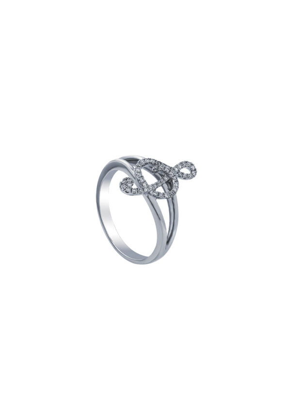 TOMEI Diamond Ring, White Gold 375