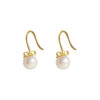TOMEI Lovely Bow Tie Pearl Earrings, Yellow Gold 585