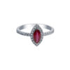 TOMEI Eternal Flame Collection, Ruby Ring, White Gold 750