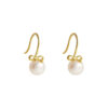 TOMEI Lovely Bow Tie Pearl Earrings, Yellow Gold 585