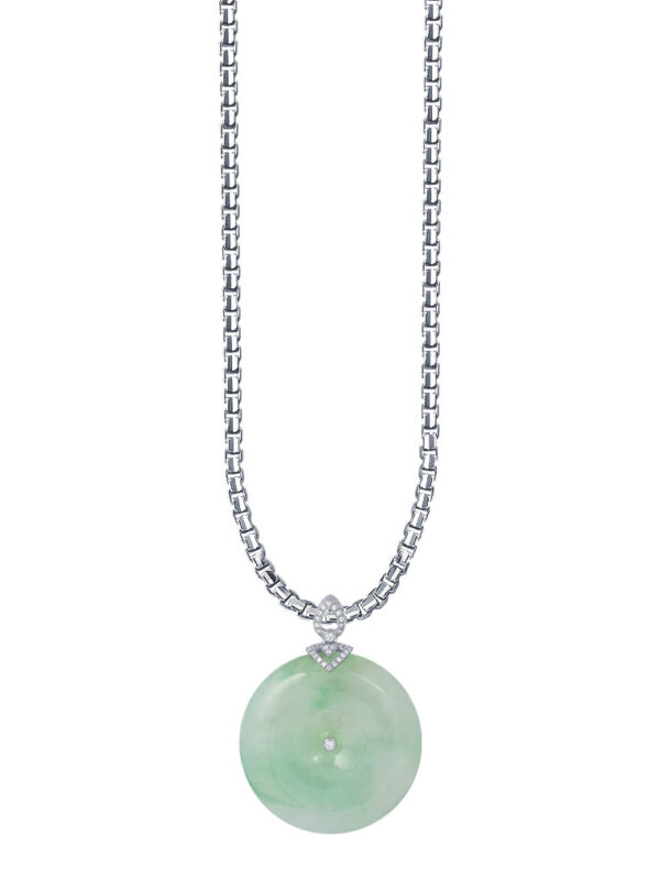 TOMEI Jadeite Pendant, White Gold 750