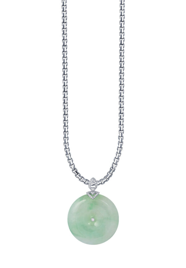 TOMEI Jadeite Pendant, White Gold 750
