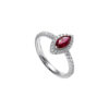 TOMEI Eternal Flame Collection, Ruby Ring, White Gold 750