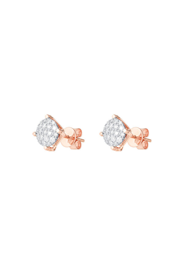 TOMEI Diamond Earrings, White+Rose Gold 750