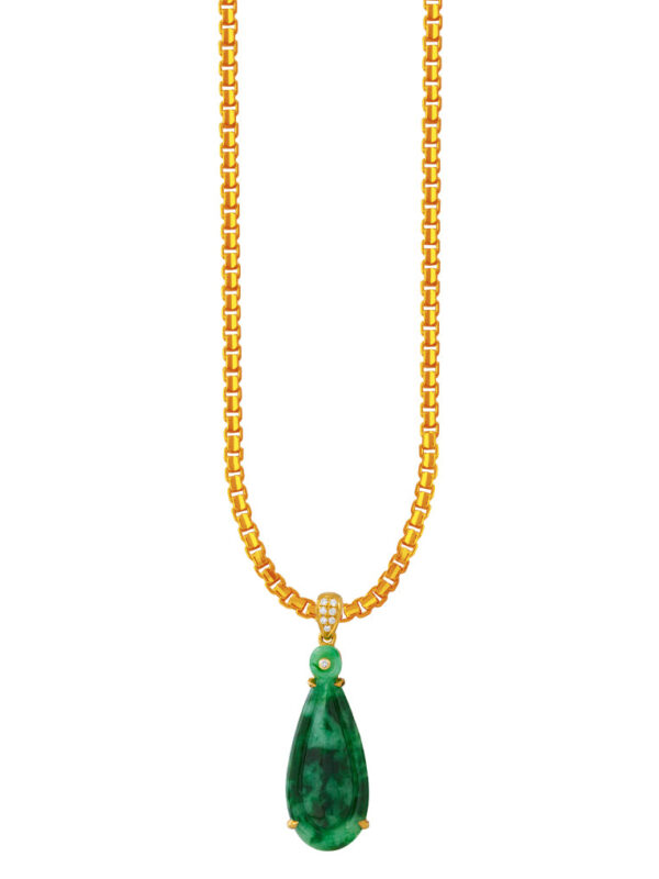 TOMEI Jadeite Pendant, Yellow Gold 750