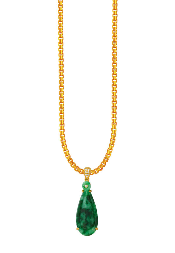 TOMEI Jadeite Pendant, Yellow Gold 750