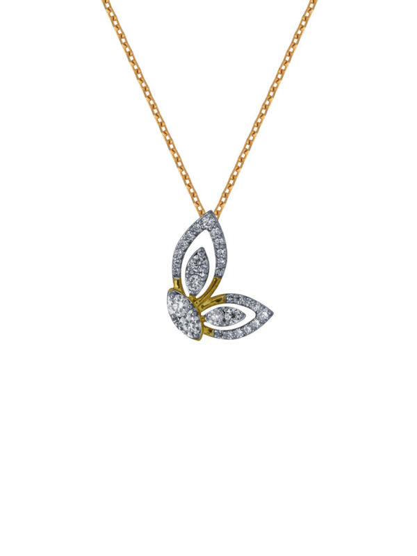 TOMEI Diamond Pendant Set, Yellow Gold 375+585